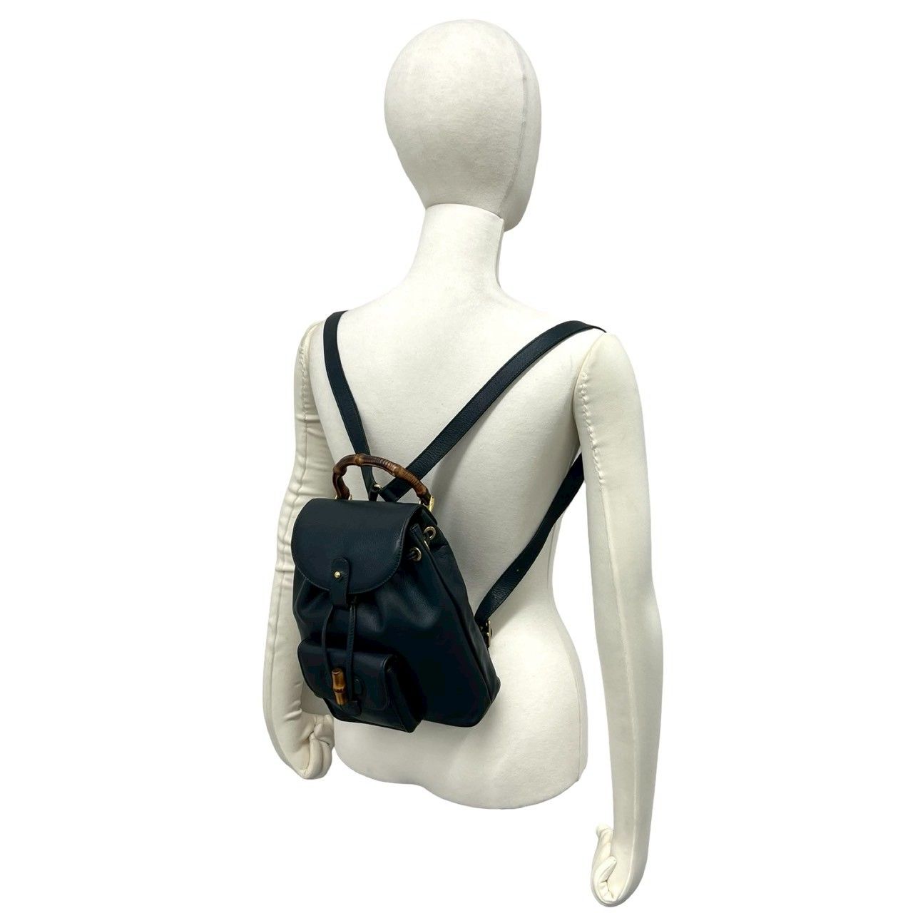 Gucci Vintage Bamb Leather Backpack Navy — view 2