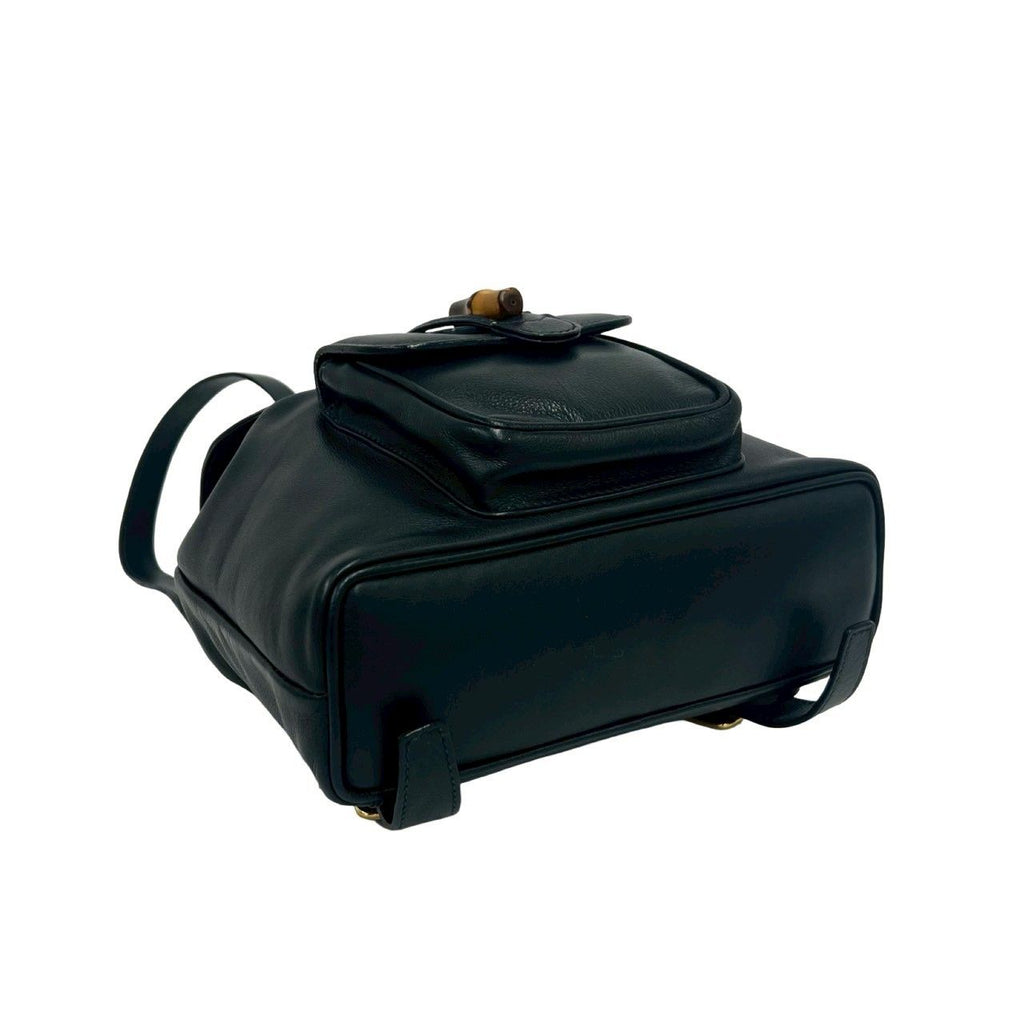 Gucci Vintage Bamb Leather Backpack Navy — view 7