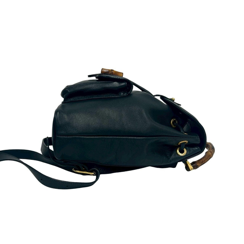 Gucci Vintage Bamb Leather Backpack Navy — view 6