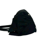 Prada Logo Tessuto Nylon Ribbon Motif Leather Tote Black — view 5