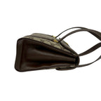 Gucci Vintage GG Pattern Logo Leather Tote Shoulder Bag Brown — view 6