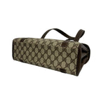 Gucci Vintage GG Pattern Logo Leather Tote Shoulder Bag Brown — view 8