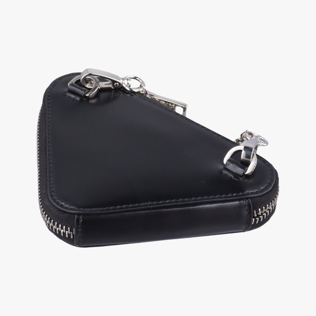 Prada Triangle Chain Pouch Black Leather — view 6