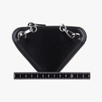 Prada Triangle Chain Pouch Black Leather — view 2