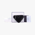 Prada Triangle Chain Pouch Black Leather