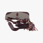 Gucci New Jackie Beige Bordeaux Canvas Leather Shoulder — view 8