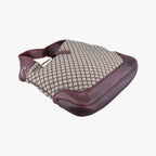 Gucci New Jackie Beige Bordeaux Canvas Leather Shoulder — view 7