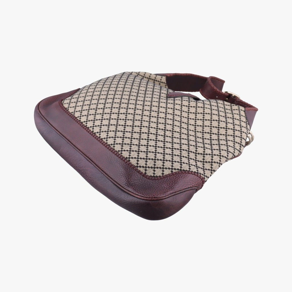 Gucci New Jackie Beige Bordeaux Canvas Leather Shoulder — view 6