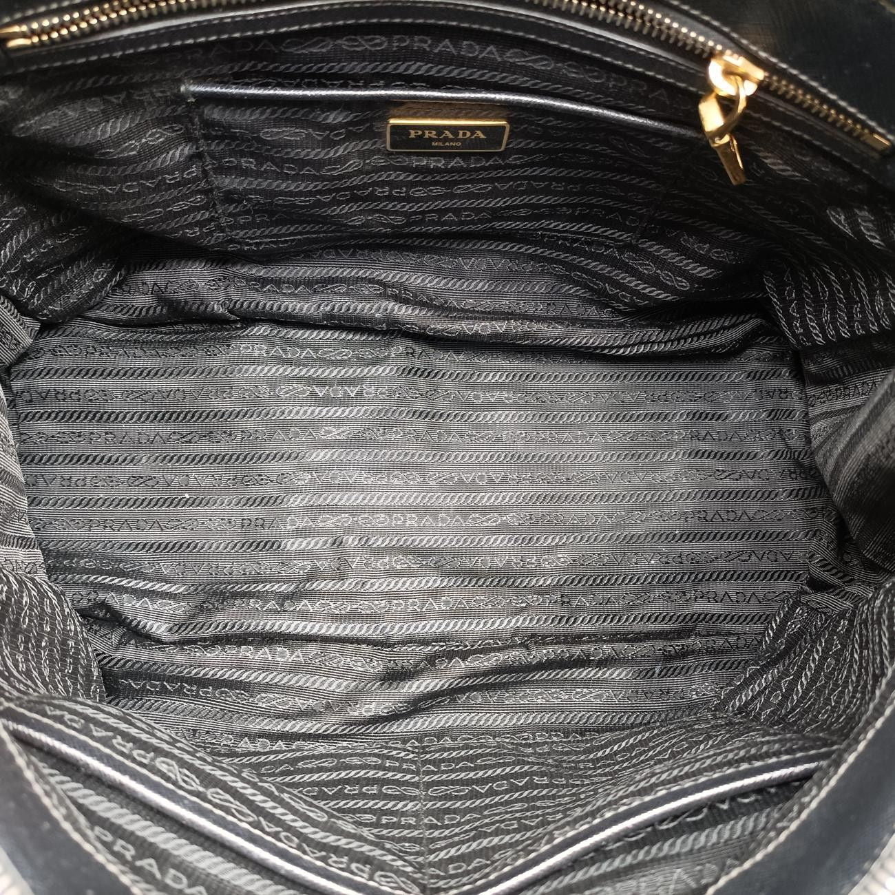 Prada Galleria Black Saffiano Leather 165 31 Shoulder — view 9