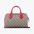 Gucci GG Supreme Beige Red Pink Canvas Leather Shoulder — view 2