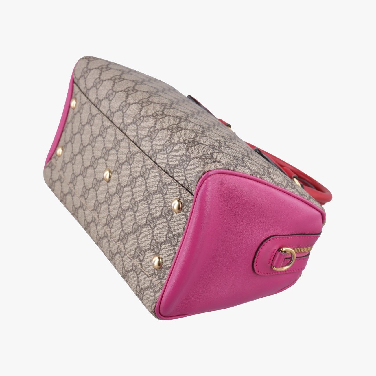 Gucci GG Supreme Beige Red Pink Canvas Leather Shoulder — view 4