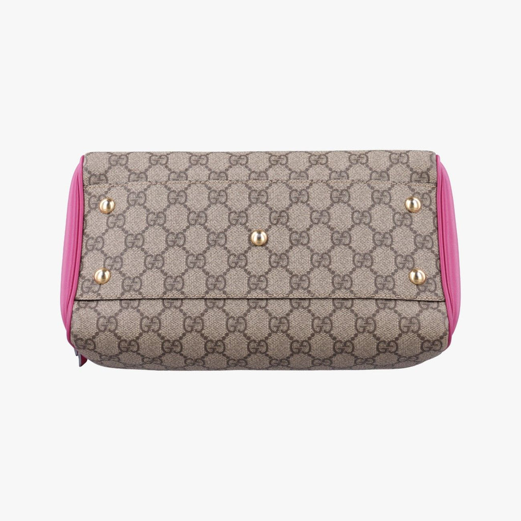 Gucci GG Supreme Beige Red Pink Canvas Leather Shoulder — view 3