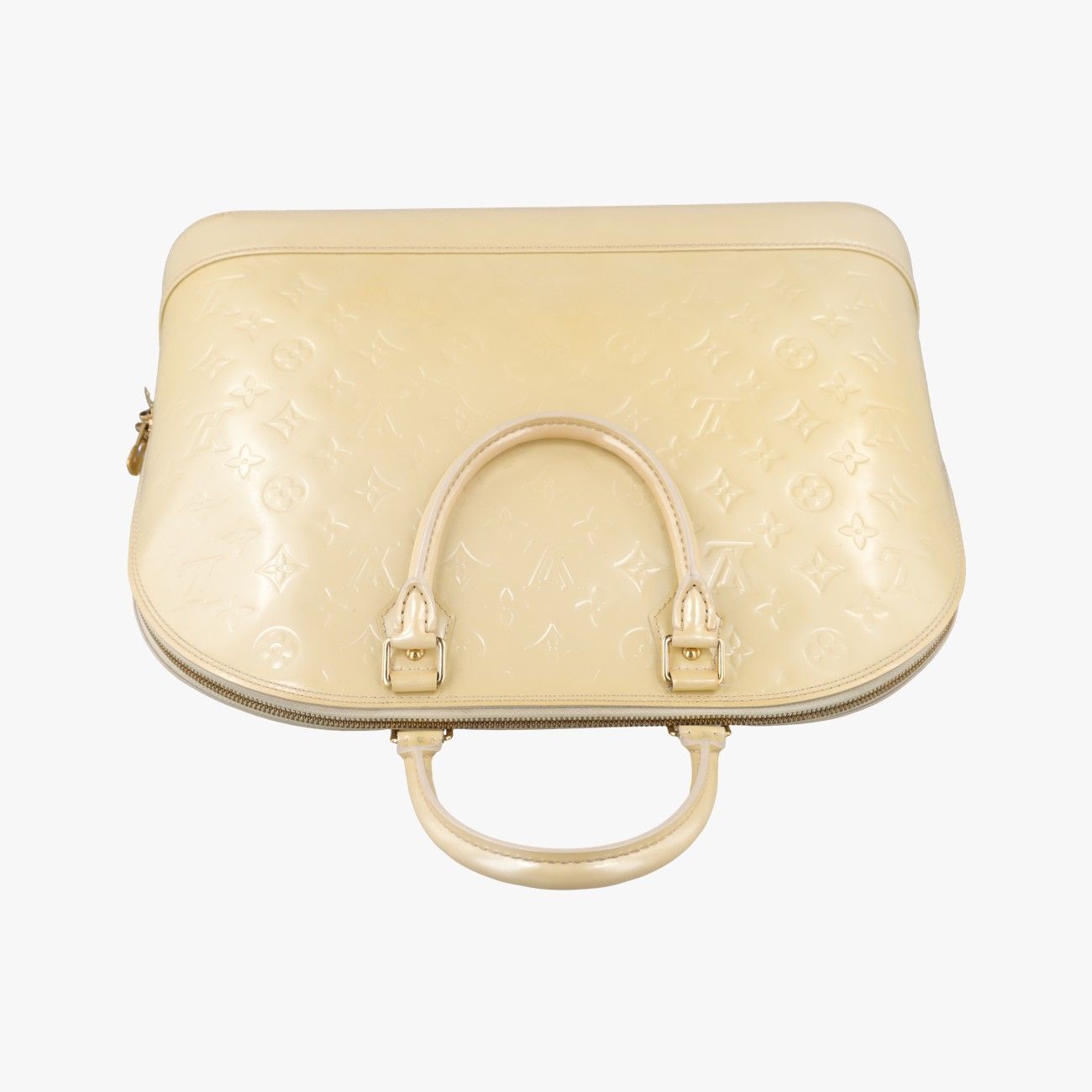 Louis Vuitton Alma GM Blanc Corail Vernis Handbag — view 8