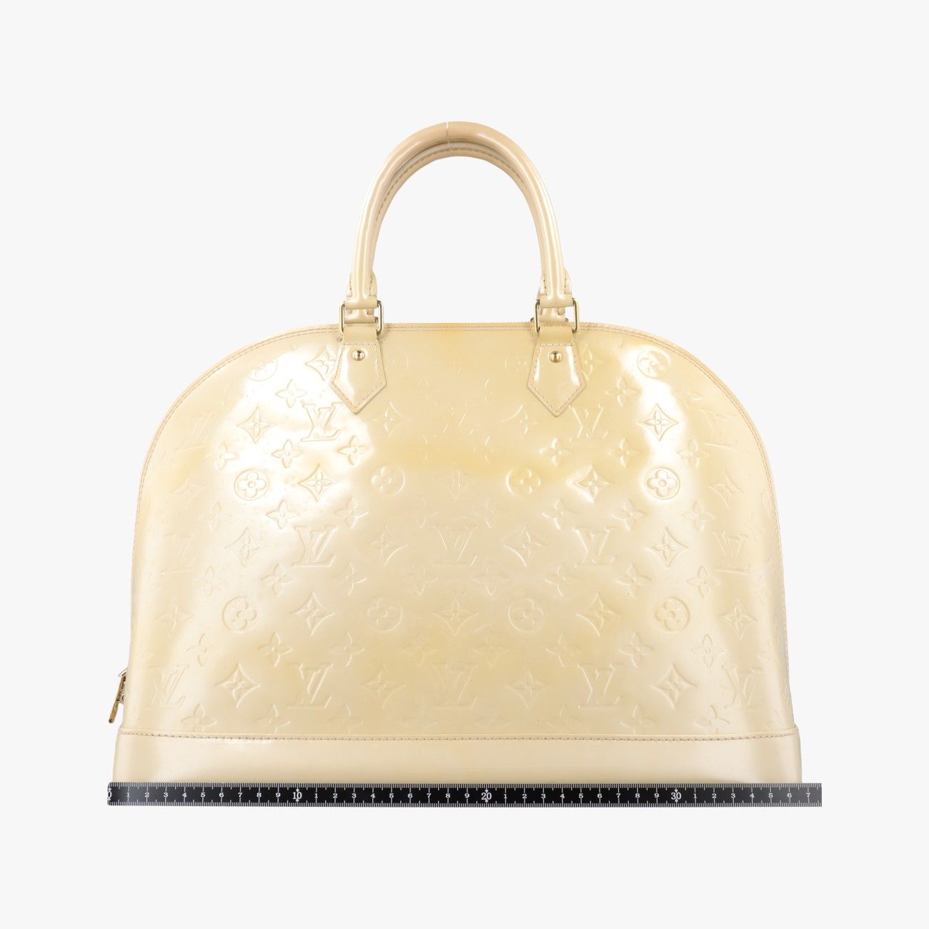 Louis Vuitton Alma GM Blanc Corail Vernis Handbag — view 2