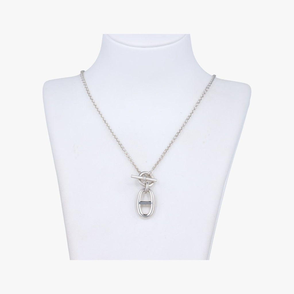 Hermes Chaine D'ancre Amulet Silver Necklace