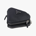 Prada Triangle Logo Black Saffiano Leather 62 Shoulder — view 4