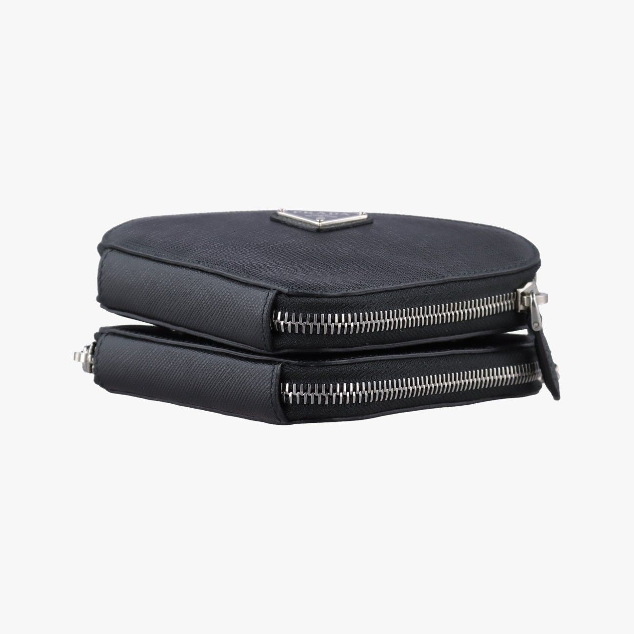 Prada Triangle Logo Black Saffiano Leather 62 Shoulder — view 3