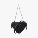 Prada Triangle Logo Black Saffiano Leather 62 Shoulder
