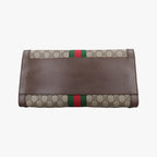Gucci Ophidia Beige Brown Red Green Canvas Leather Shoulder — view 3