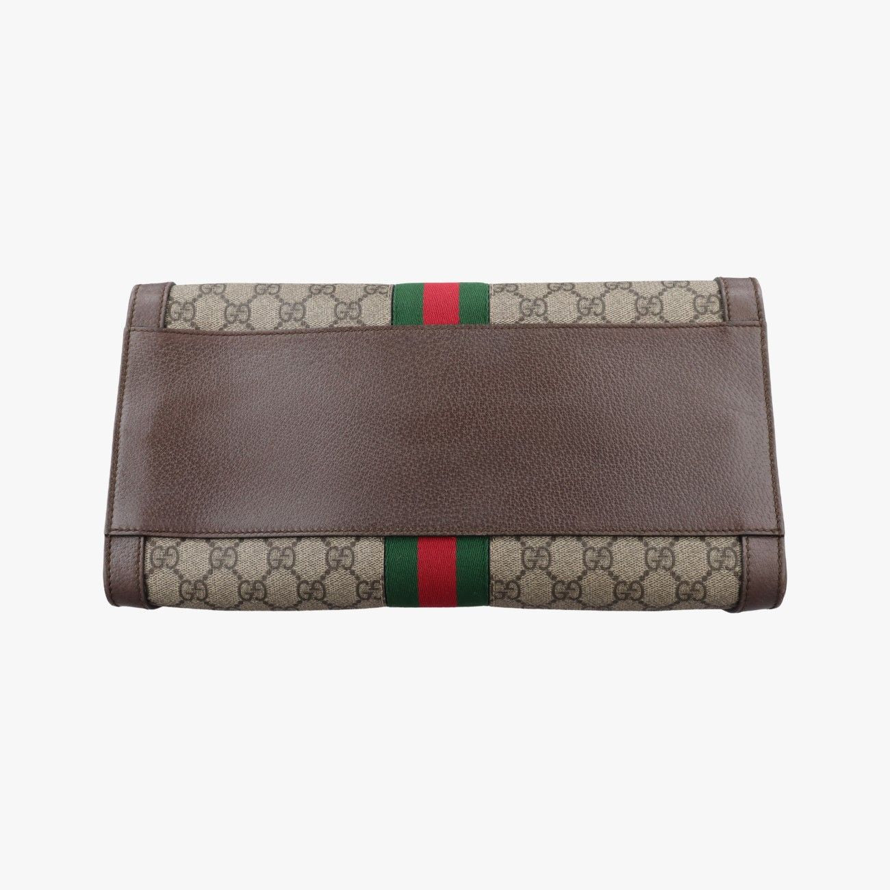 Gucci Ophidia Beige Brown Red Green Canvas Leather Shoulder — view 3
