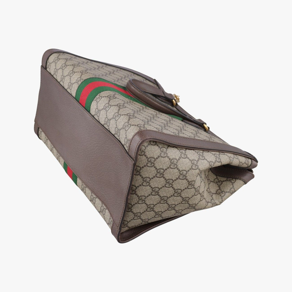Gucci Ophidia Beige Brown Red Green Canvas Leather Shoulder — view 6