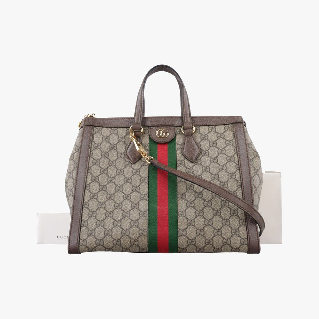Gucci Ophidia Beige Brown Red Green Canvas Leather Shoulder