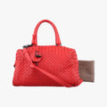 Bottega Veneta Intrecciato Red Lambskin Shoulder