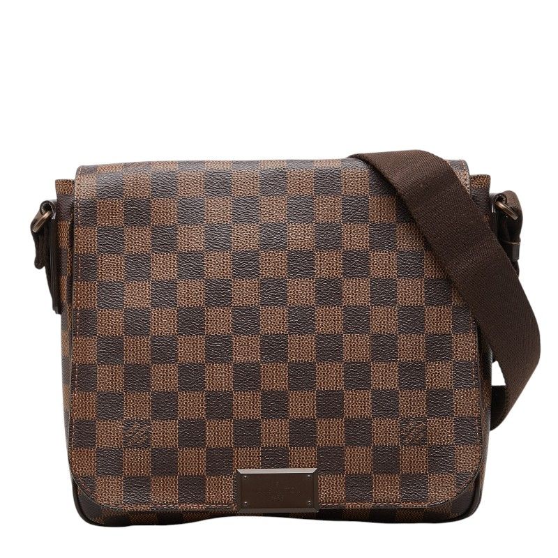 Louis Vuitton Damier District PM Crossbody Shoulder Bag Brown Leather