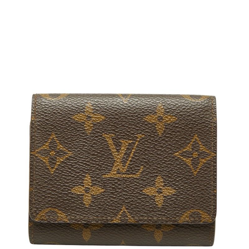 Louis Vuitton Monogram Envelope Carte de Visite Card Case Brown Leather