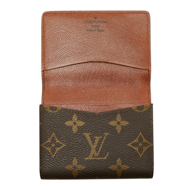 Louis Vuitton Monogram Envelope Carte de Visite Card Case Brown Leather