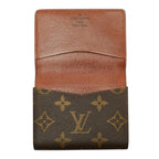 Louis Vuitton Monogram Envelope Carte de Visite Card Case Brown Leather