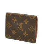 Louis Vuitton Monogram Envelope Carte de Visite Card Case Brown Leather