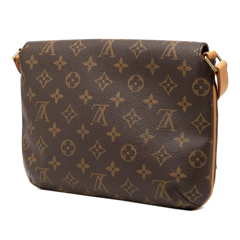 Louis Vuitton Monogram Musette Tango Short Shoulder Bag Brown Leather