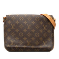 Louis Vuitton Monogram Musette Tango Short Shoulder Bag Brown Leather