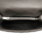 Saint Laurent YSL Monogram Carre Quilted 2-Way Shoulder Bag Gray Leather