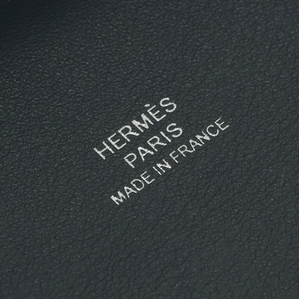 Hermes Bastia Verso Wallet Coin Purse Box Calf Blue Silver — view 6