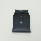 Hermes Bastia Verso Wallet Coin Purse Box Calf Blue Silver — view 5