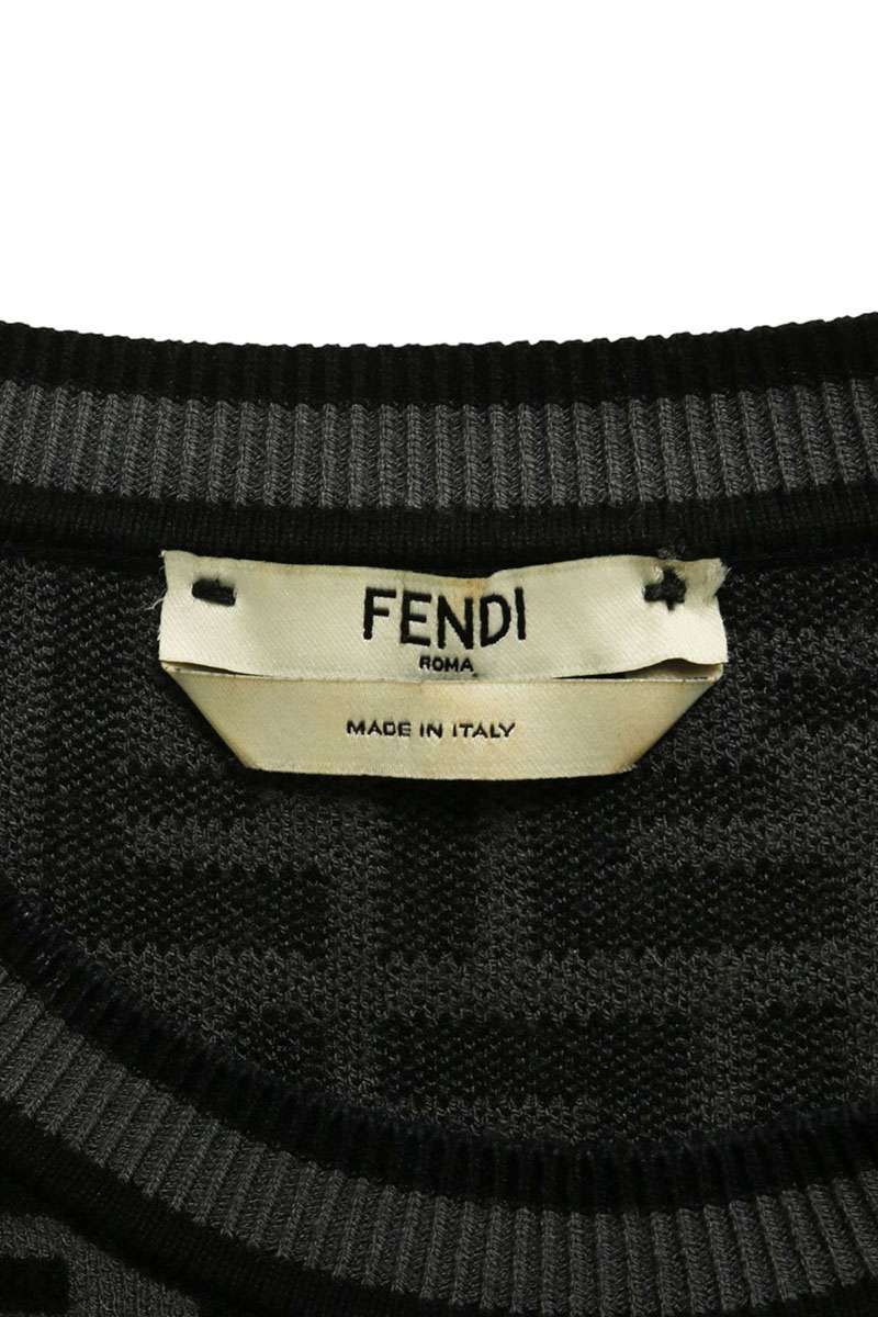 Fendi FF Logo All Over Pattern Knit Top 36 Sweater — view 3