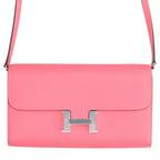 Hermes Constance Long To Go Veau Epsom Rose Azalea Shoulder Bag