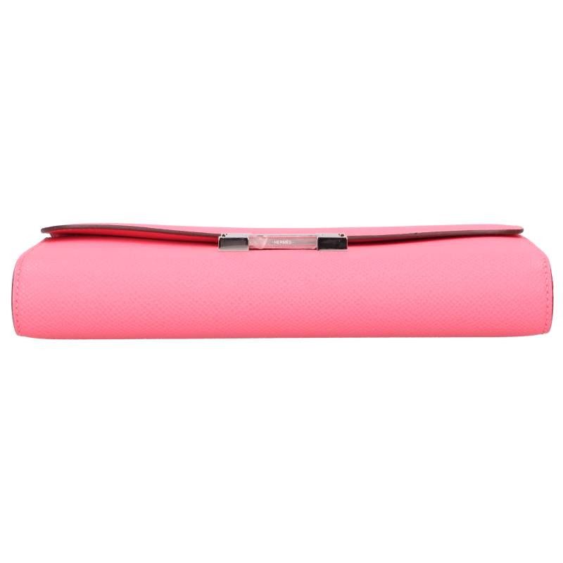 Hermes Constance Long To Go Veau Epsom Rose Azalea Shoulder Bag — view 4