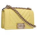 Chanel Boy 20 Chevron Caviar Leather Chain Shoulder Bag 20