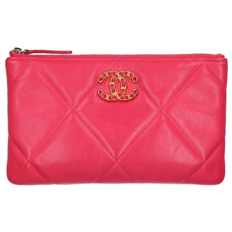 Chanel CC Logo Lambskin Pouch