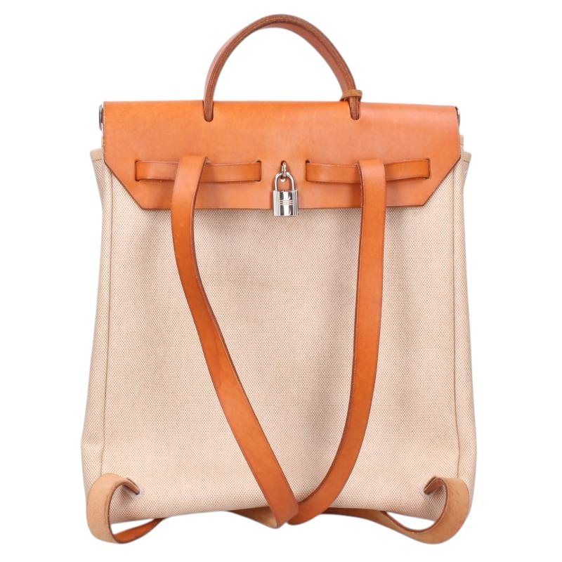 Hermes Herbag a Dos PM Toile Leather Backpack PM — view 2