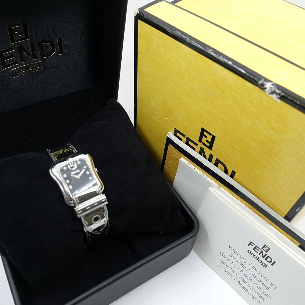 Fendi Watch Orologi Black Dial Diamond Quartz SS Stainless Steel — view 9