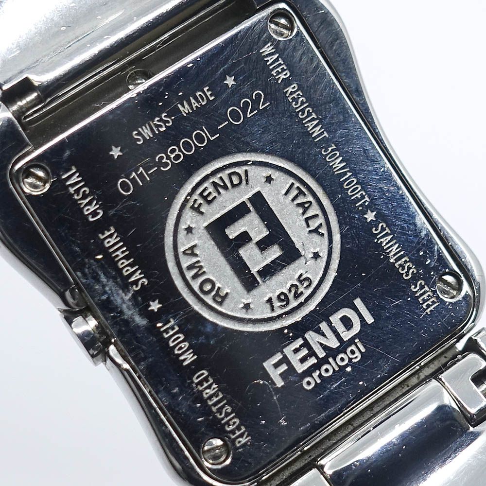 Fendi Watch Orologi Black Dial Diamond Quartz SS Stainless Steel — view 6