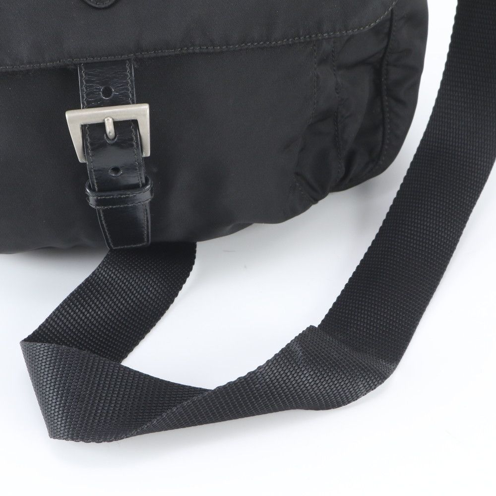 Prada Tessuto Nylon Triangle Logo Leather Shoulder Bag Messenger Business — view 2