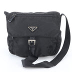 Prada Tessuto Nylon Triangle Logo Leather Shoulder Bag Messenger Business