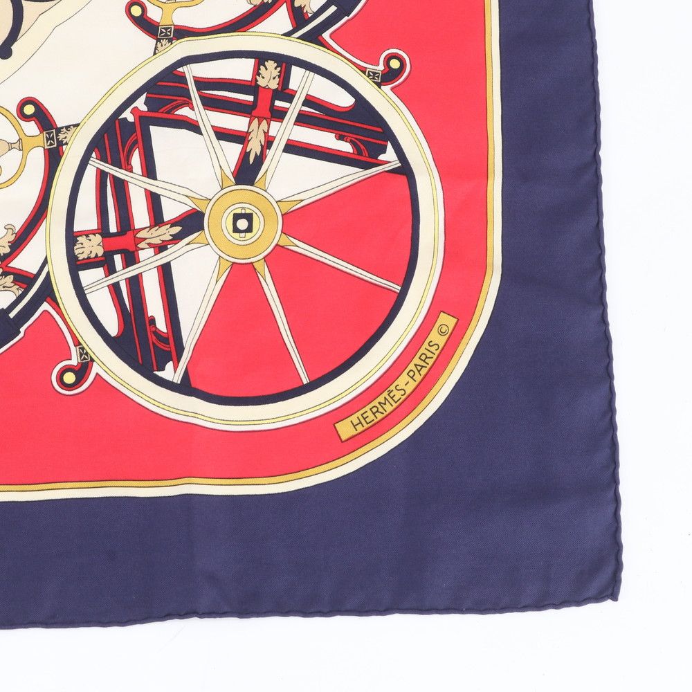 Hermes Carre 90 Washington's Carriage George Silk 100% Scarf — view 5