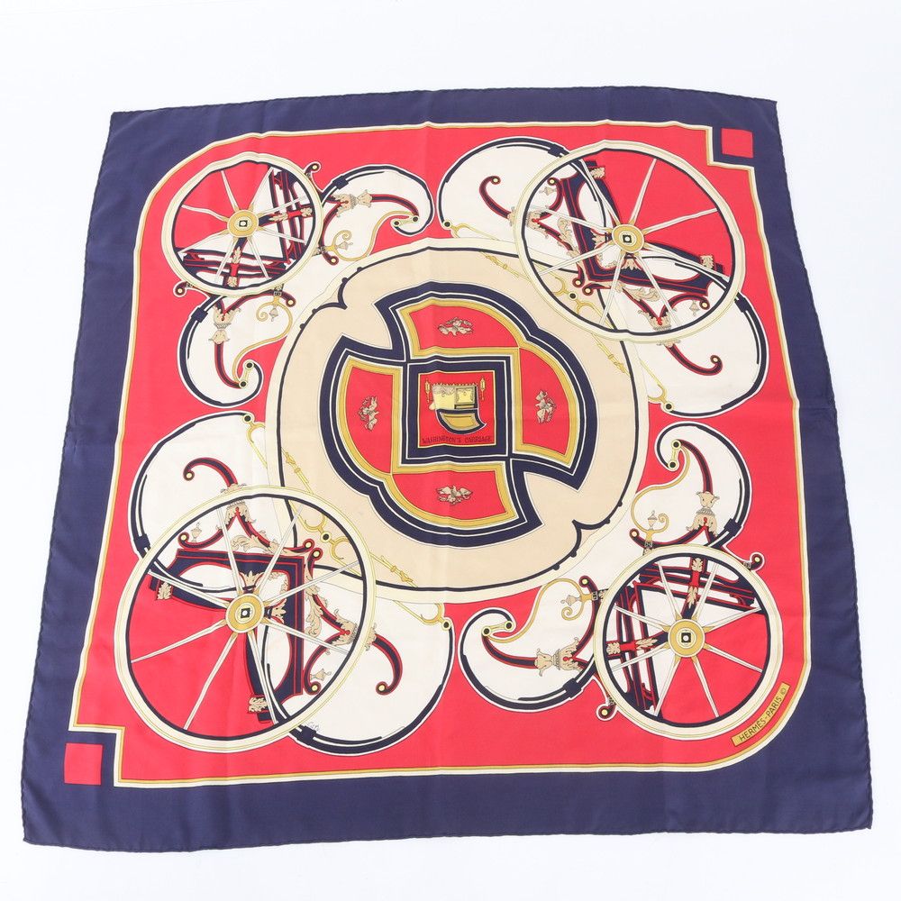 Hermes Carre 90 Washington's Carriage George Silk 100% Scarf