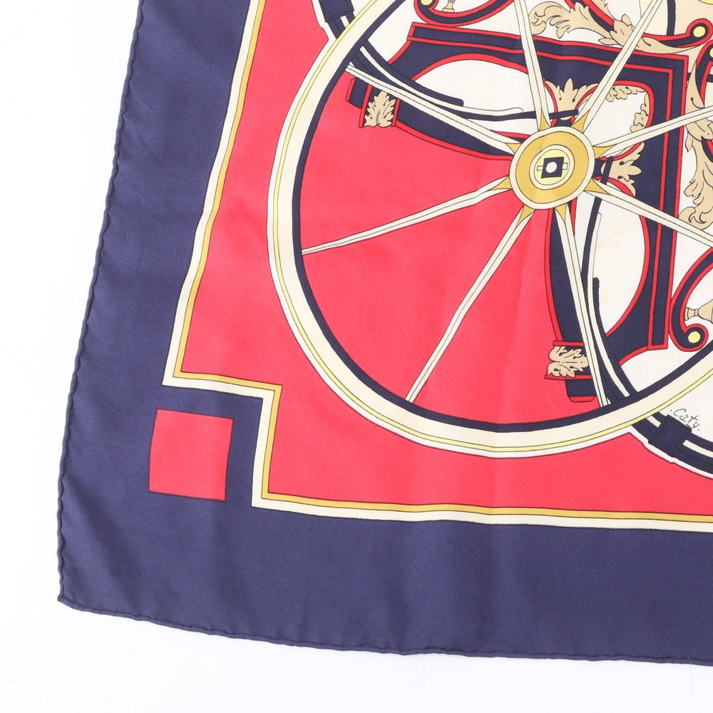Hermes Carre 90 Washington's Carriage George Silk 100% Scarf — view 4